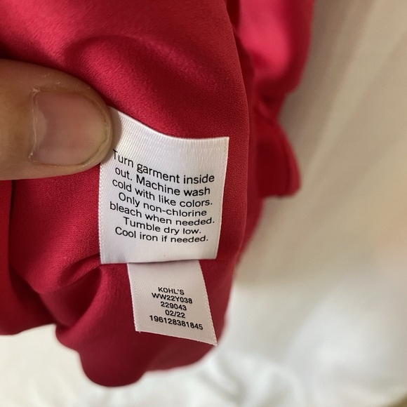 Nine West Dress Women Large Mini Faux Wrap Satin Sleeveless Hot Pink Size Large - Picture 7 of 11